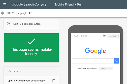 website mobile friendliness test